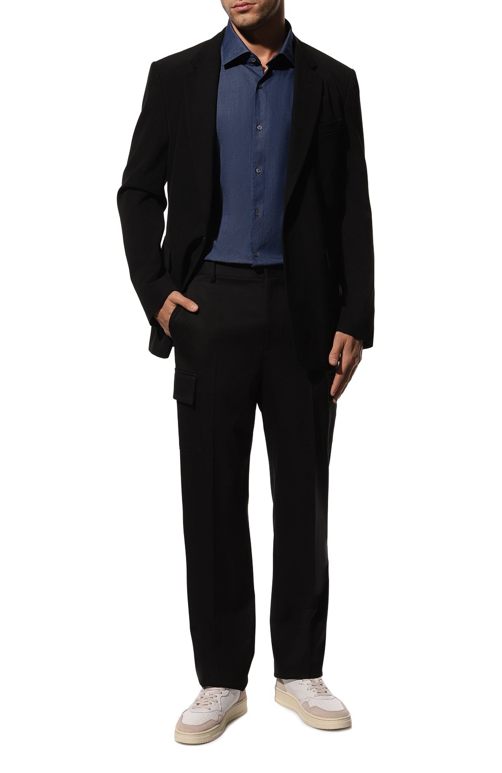 Хлопковая рубашка BOSS темно-синего цвета по цене 25850 руб., арт. 50479234, фото 2 Хлопковая рубашка BOSS, арт. 50479234, фото 2