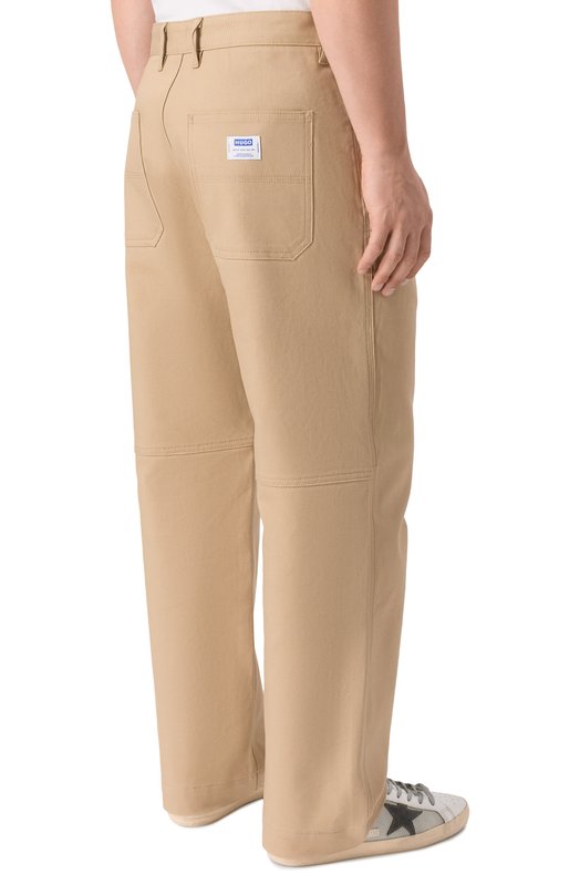 Хлопковые брюки HUGO Blue 50549708 Бежевый  50549708 Фото 4