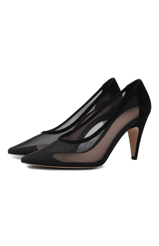 Комбинированные туфли Amelia 85 Gianvito Rossi G22333.85RIC.RSCNENE Чёрный G22333.85RIC.RSCNENE
