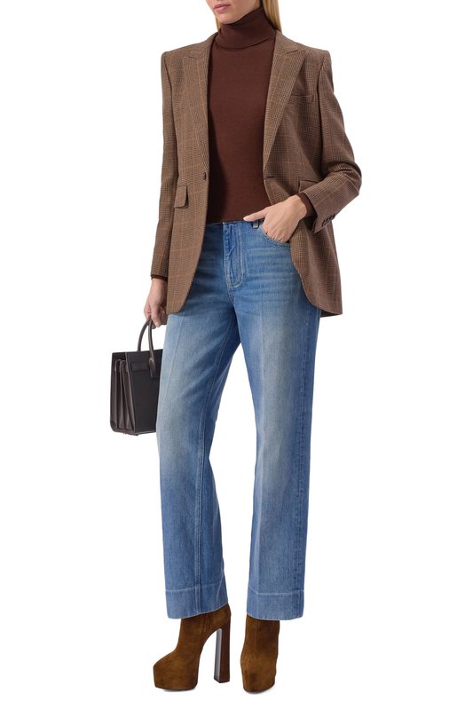 Замшевые ботильоны Nico 155 Saint Laurent 840672/0LI00 Коричневый  840672/0LI00 Фото 3