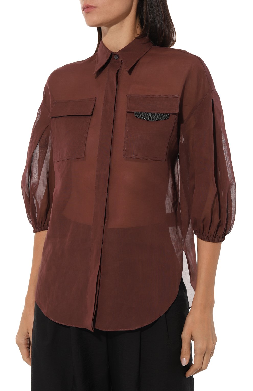 Хлопковая блузка BRUNELLO CUCINELLI, арт. MH911MV546, фото 3