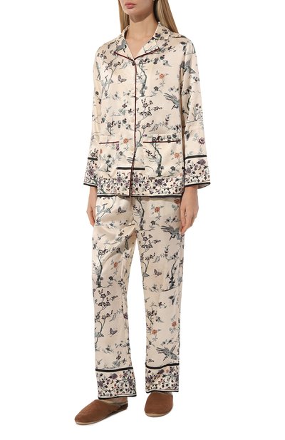 Шелковая пижама MORPHO&LUNA кремового цвета по цене 115500 руб., арт. S33P29MI/PH0EBE, фото 2 Шелковая пижама MORPHO&LUNA, арт. S33P29MI/PH0EBE, фото 2