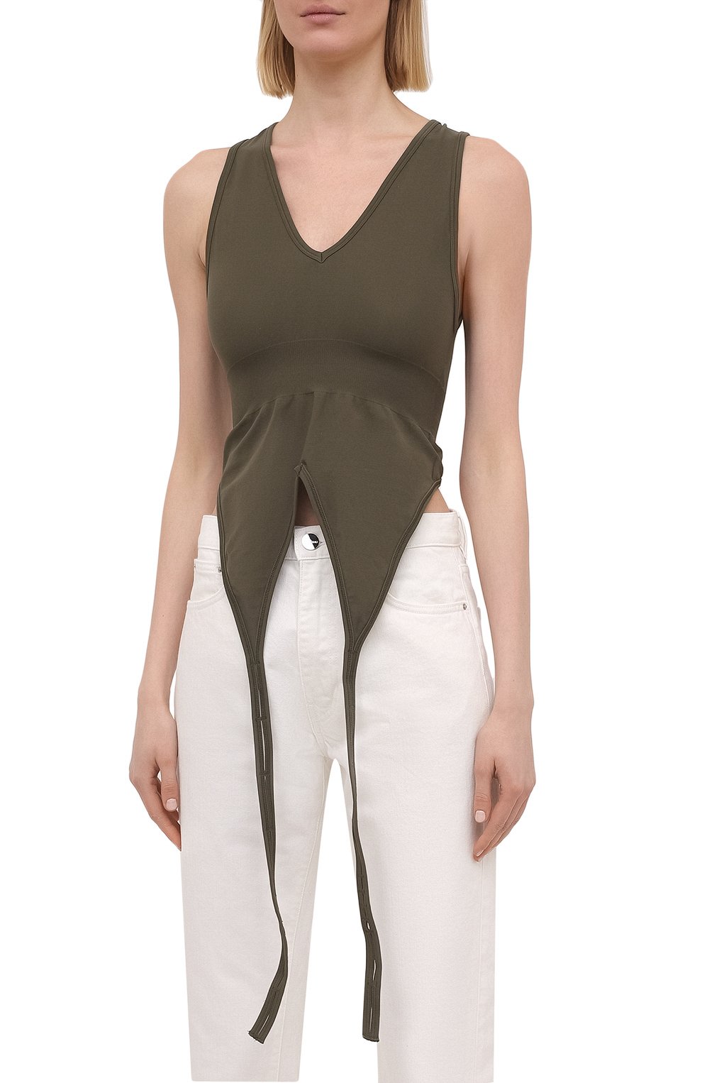Топ HELMUT LANG хаки цвета по цене 15750 руб., арт. K10HW503, фото 3 Топ HELMUT LANG, арт. K10HW503, фото 3