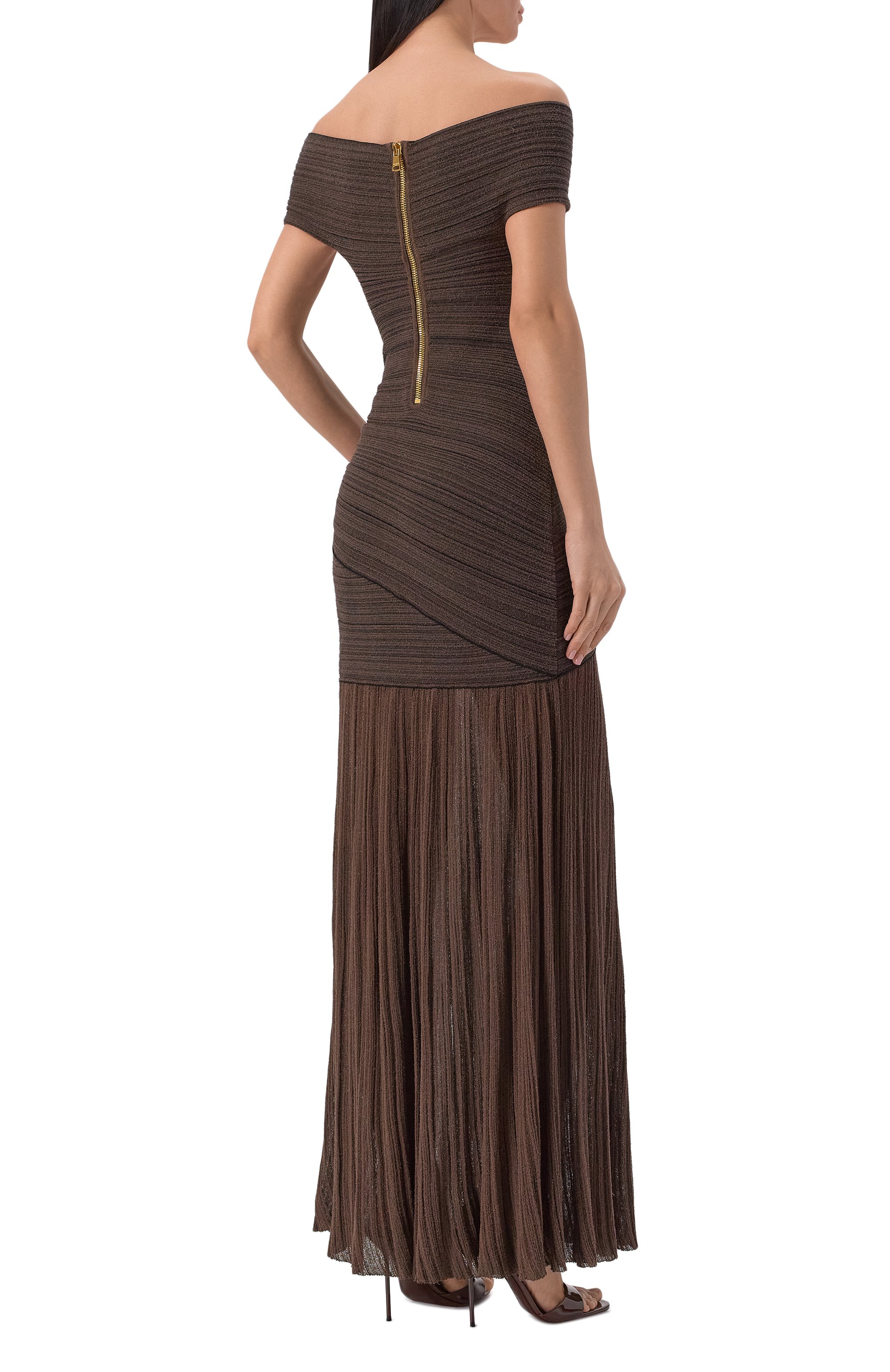 Платье из хлопка и вискозы BALMAIN, арт. GF0RPB15/KJ68, фото 3