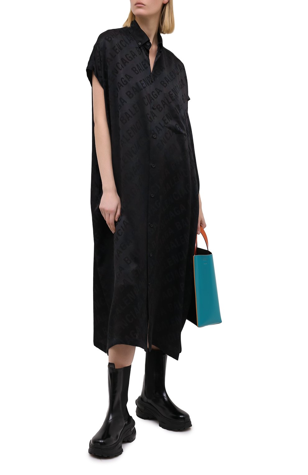 Атласное платье BALENCIAGA, арт. 576677/TILJ1, фото 2