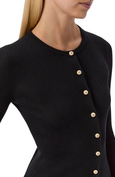 Кашемировый кардиган DOLCE & GABBANA черного цвета по цене 267500 руб., арт. FXVF5T/JBW25, фото 5 Кашемировый кардиган DOLCE & GABBANA, арт. FXVF5T/JBW25, фото 5