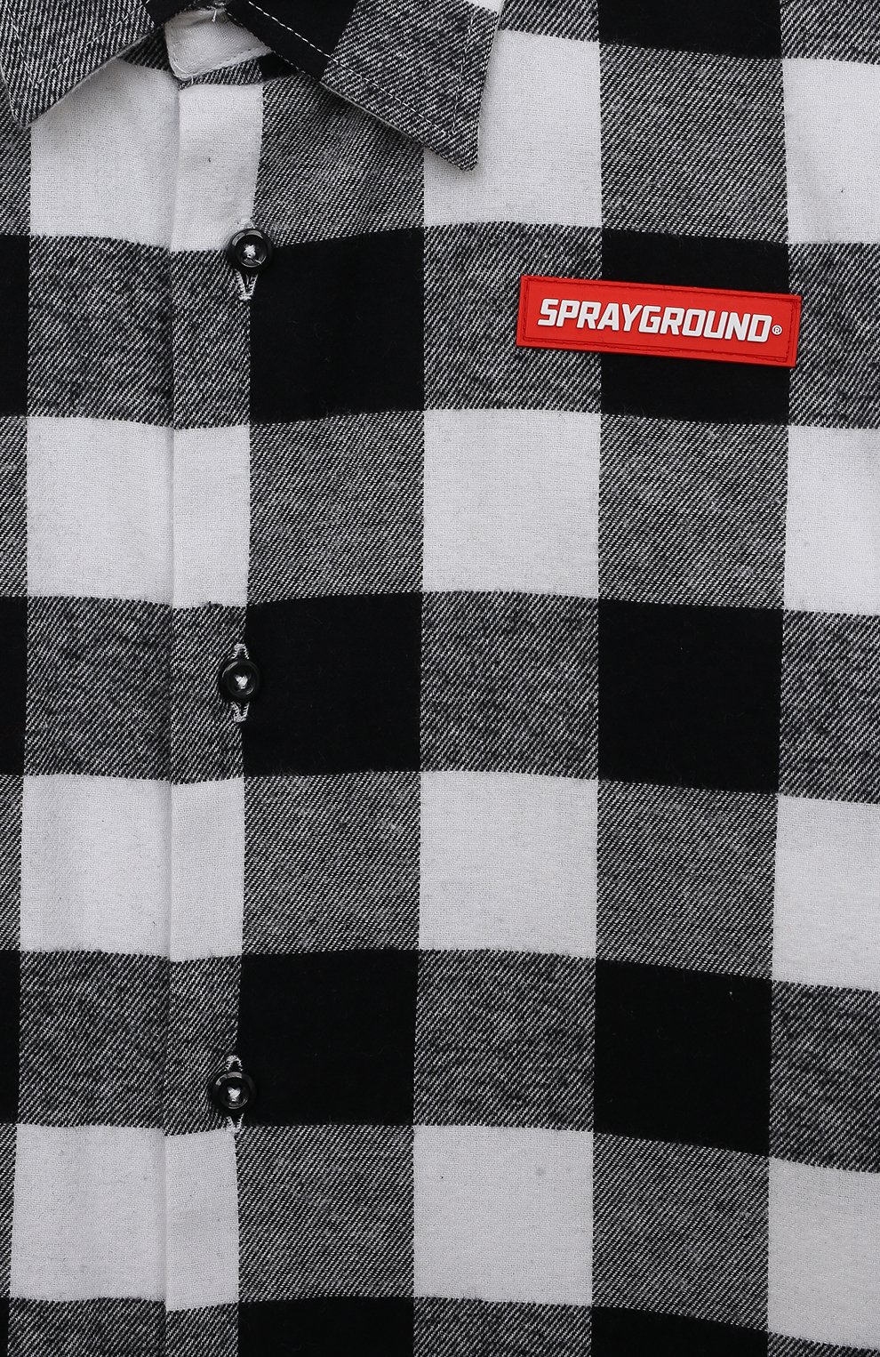 Хлопковая рубашка SPRAYGROUND черно-белого цвета по цене 18000 руб., арт. SPY970BLK, фото 3 Хлопковая рубашка SPRAYGROUND, арт. SPY970BLK, фото 3