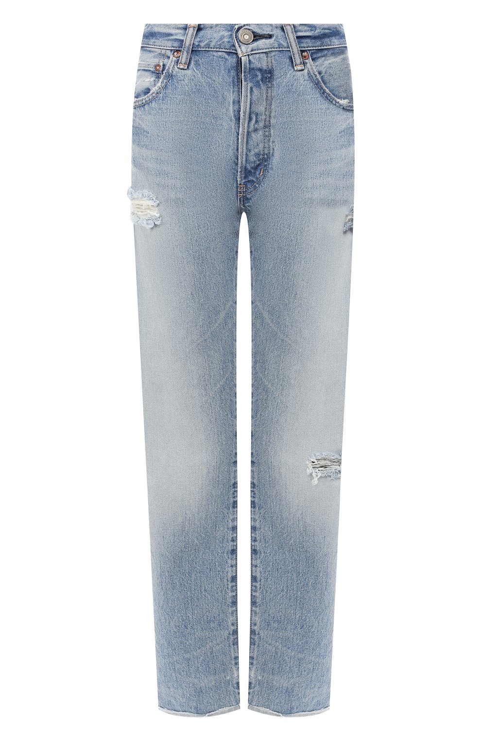 Джинсы с потертостями MOUSSY голубого цвета по цене 22900 руб., арт. 025CSC11-2260, фото 1 Джинсы с потертостями MOUSSY, арт. 025CSC11-2260, фото 1