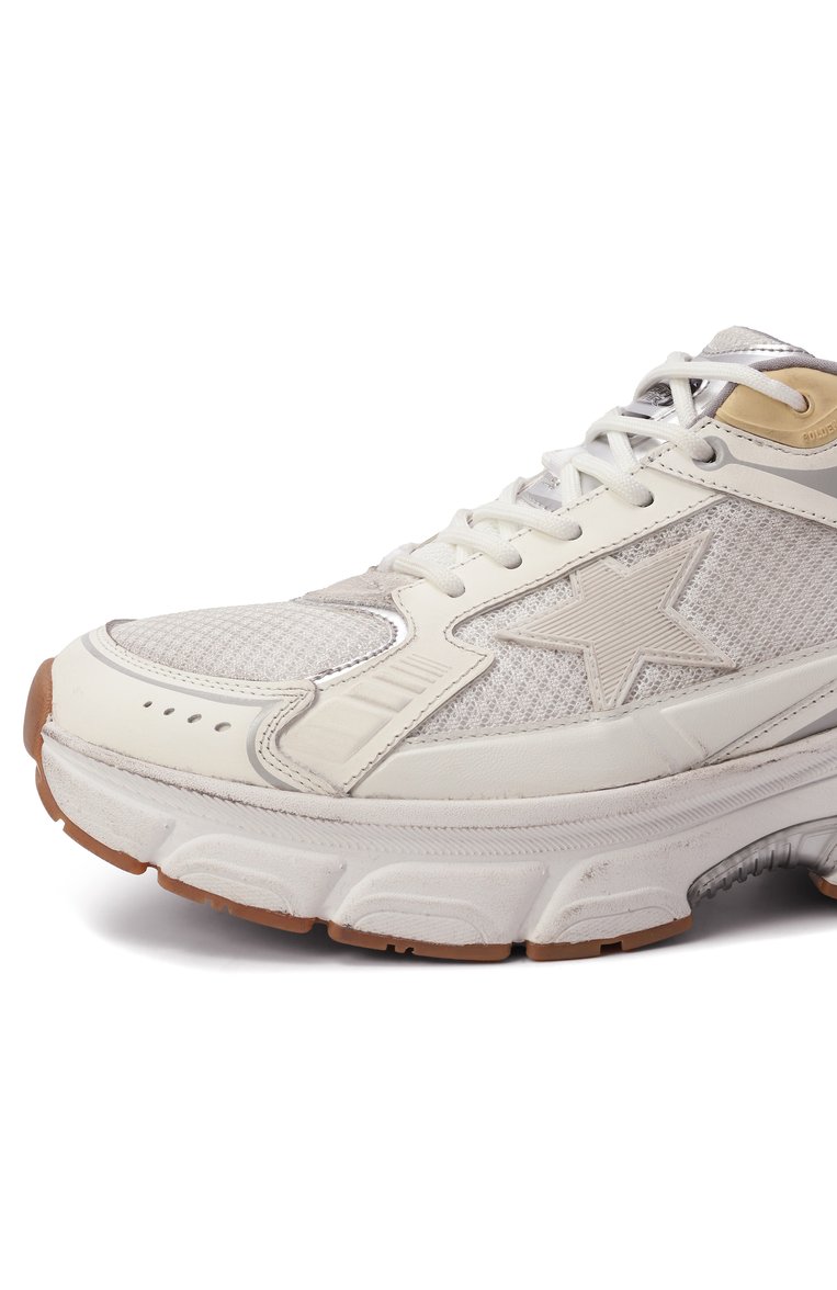 Мужские комбинированные кроссовки lightstar GOLDEN GOOSE DELUXE BRAND белого цвета, арт. GMF00724.F006476 | Фото 7 (Материал внешний: Текстиль, Натуральная кожа; Подошва: Массивная; Материал внутренний: Текстиль; Материал утеплителя: Без утеплителя; Кросс-КТ: Низкие; Стили: Классический; Автоматизация состава: Проставлено; Автоматизация ТО: Проставлено)