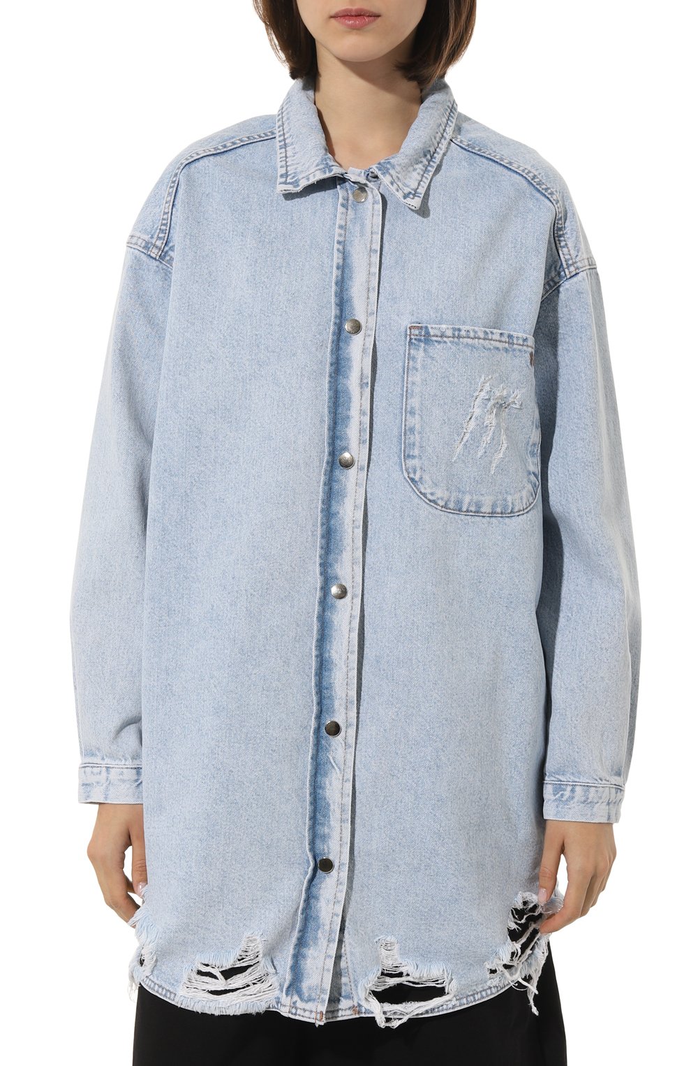 Джинсовая рубашка YANA JEANS голубого цвета по цене 16000 руб., арт. 13-30-002-550, фото 3 Джинсовая рубашка YANA JEANS, арт. 13-30-002-550, фото 3