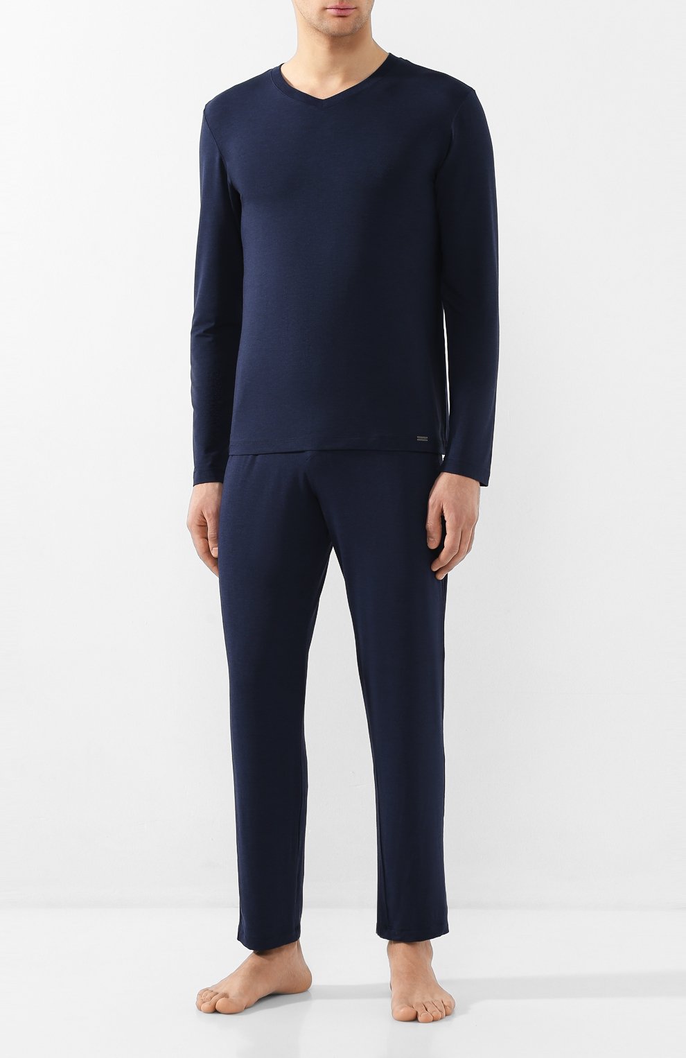 Домашние брюки из вискозы HANRO темно-синего цвета по цене 12050 руб., арт. 075040, фото 2 Домашние брюки из вискозы HANRO, арт. 075040, фото 2