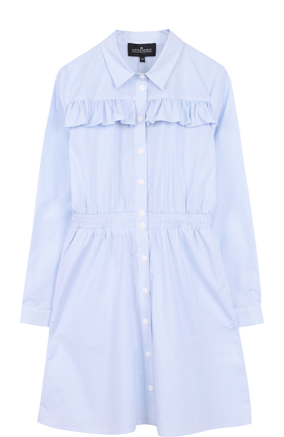 Хлопковое платье с эластичной вставкой на поясе и оборками DESIGNERS, REMIX GIRLS, арт. 13947, фото 1