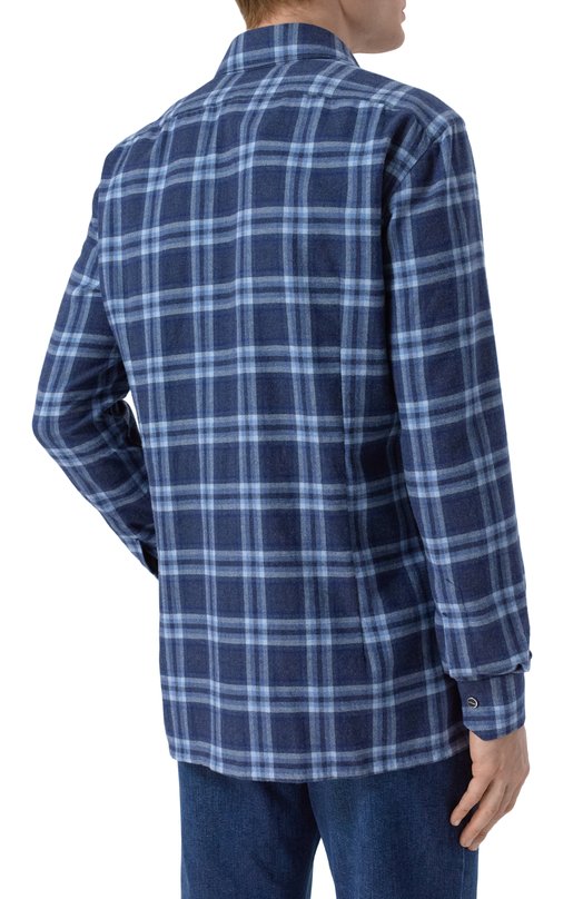 Хлопковая рубашка Kiton UMCNERHH0906601 Синий  UMCNERHH0906601 Фото 4