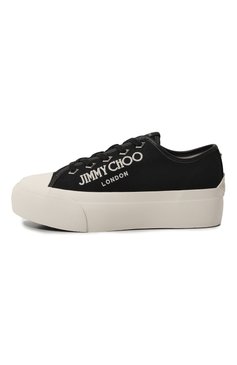 Женские текстильные кеды palma JIMMY CHOO черного цвета, арт. PALMA/F/CYE | Фото 4 (Материал внешний: Текстиль; Подошва: Платформа; Материал сплава: Проставлено; Материал утеплителя: Без утеплителя; Материал внутренний: Текстиль; Драгоценные камни: Проставлено; Стили: Кэжуэл)