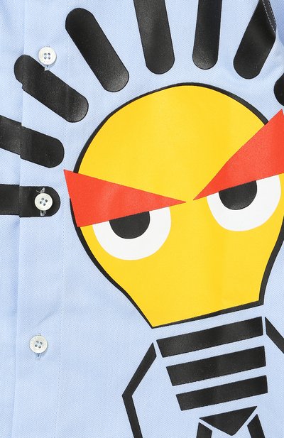 Хлопковая рубашка с принтом FENDI голубого цвета по цене 16800 руб., арт. JMC044/1PH/2A-5A, фото 3 Хлопковая рубашка с принтом FENDI, арт. JMC044/1PH/2A-5A, фото 3