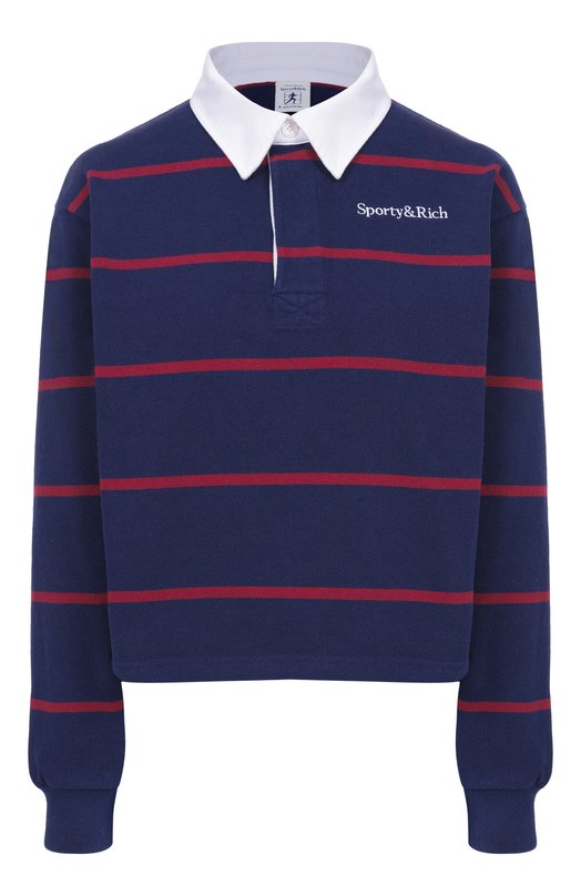 Хлопковое поло Sporty and Rich ST00862300BL134 Синий ST00862300BL134
