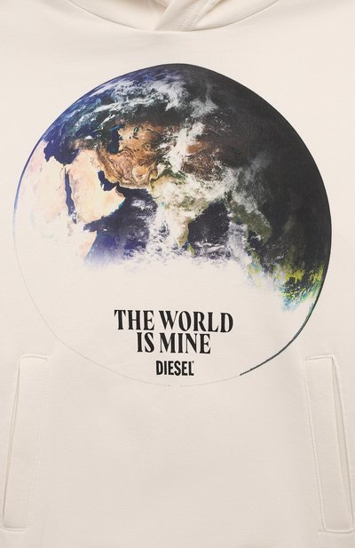 Хлопковое худи DIESEL кремового цвета по цене 12200 руб., арт. J02003/0JFAV, фото 3 Хлопковое худи DIESEL, арт. J02003/0JFAV, фото 3
