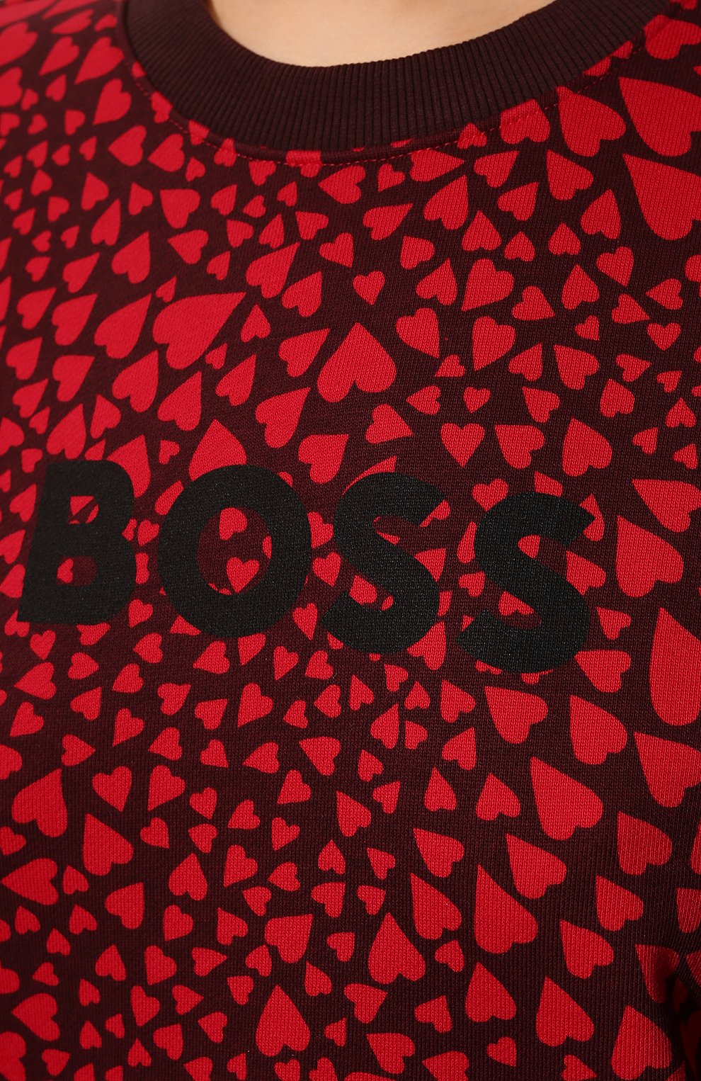 Хлопковый свитшот BOSS красного цвета по цене 12750 руб., арт. 50474043, фото 5 Хлопковый свитшот BOSS, арт. 50474043, фото 5