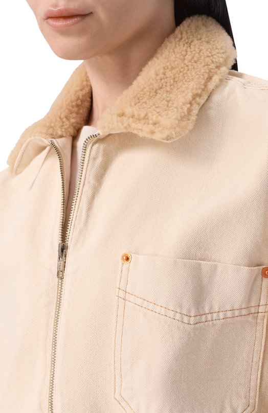 Джинсовая куртка Casey Square Worker SLVRLAKE CATK407PWECR Кремовый  CATK407PWECR Фото 5