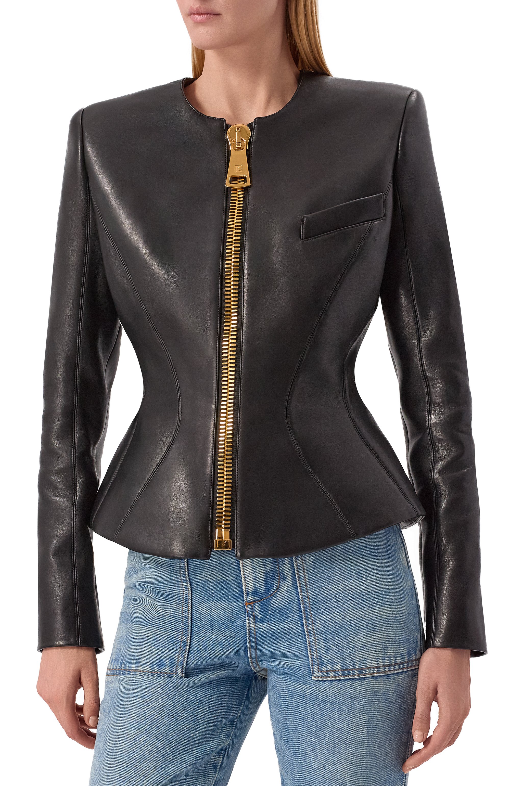 Кожаная куртка BALMAIN черного цвета по цене 499500 руб., арт. FF0SK691/LC62, фото 3 Кожаная куртка BALMAIN, арт. FF0SK691/LC62, фото 3