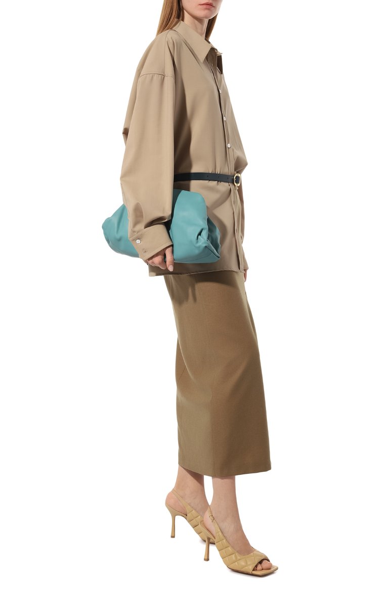 Женские кожаные босоножки padded BOTTEGA VENETA бежевого цвета, арт. 729765/VBRR0 | Фото 2 (Материал внутренний: Натуральная кожа; Каблук высота: Высокий; Подошва: Плоская; Каблук тип: Шпилька; Материал внешний: Натуральная кожа)