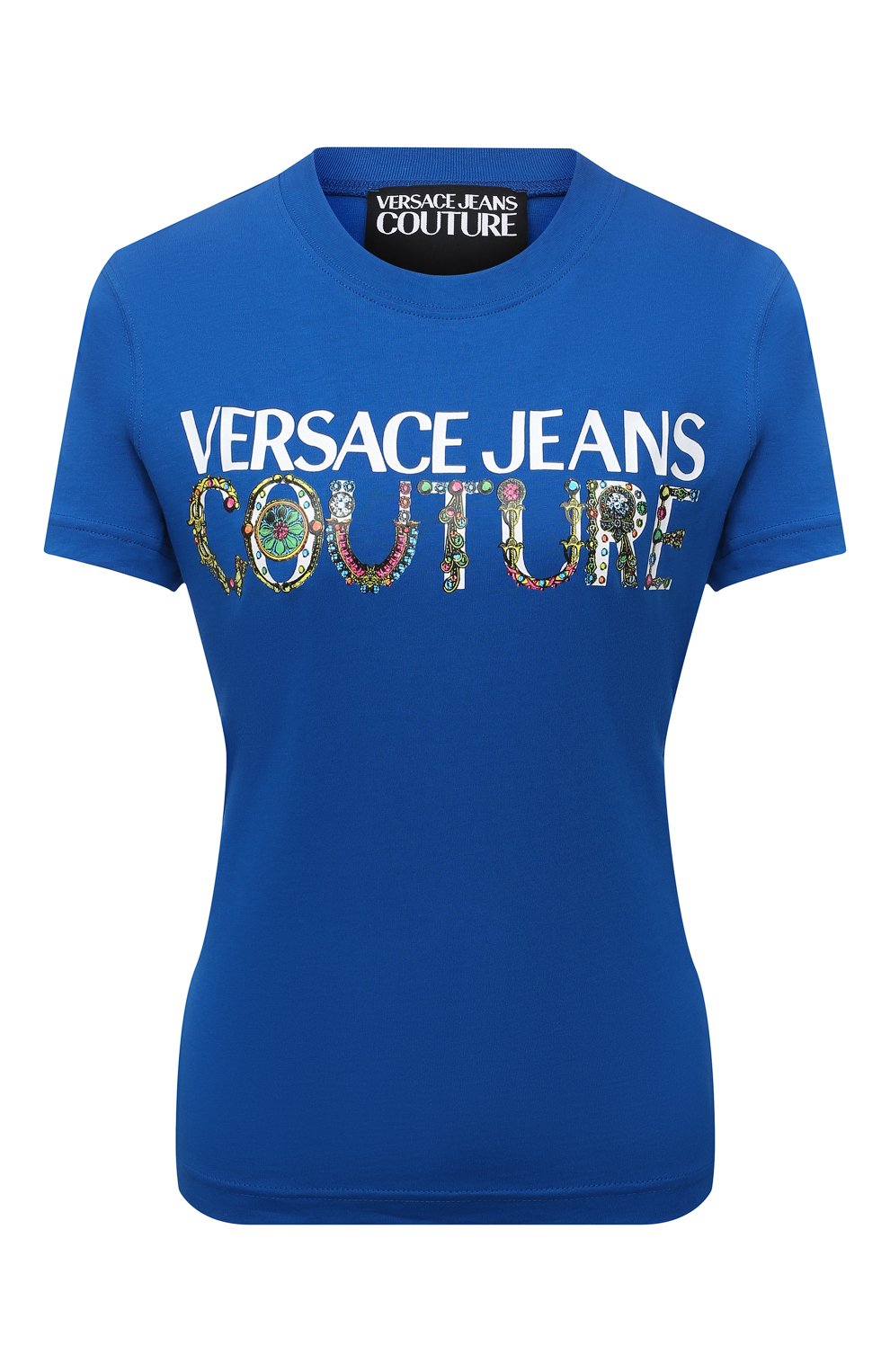 Хлопковая футболка VERSACE JEANS COUTURE, арт. 71HAHF03-71DP613 R L0G0 BIJ0UX 0RGANIC/CJ00F, фото 1