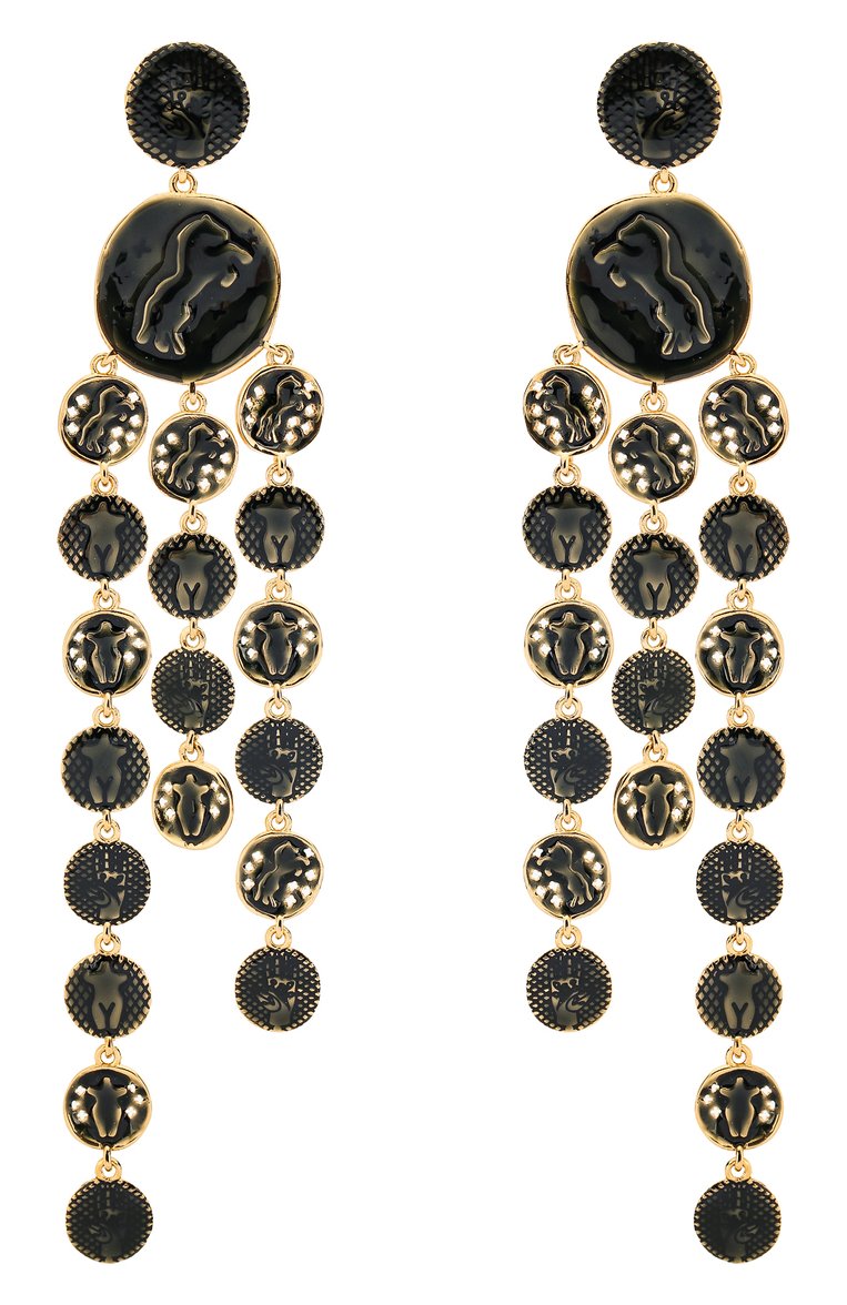 Женские серьги emoji CHLOÉ зеленого цвета, арт. CHC19AFE02BLQ3A8 | Фото 1 (Статус проверки: Проверена категория; Материал: Металл; Региональные ограничения белый список (Axapta Mercury): Не проставлено; Нос: Не проставлено)