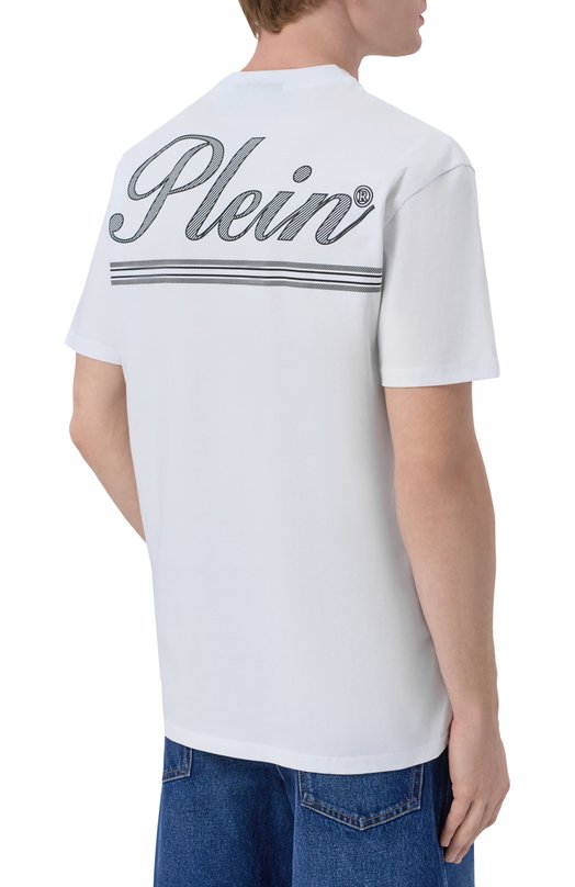 Хлопковая футболка Philipp Plein SAFC MTK8880 PJY002N Белый  SAFC MTK8880 PJY002N Фото 4