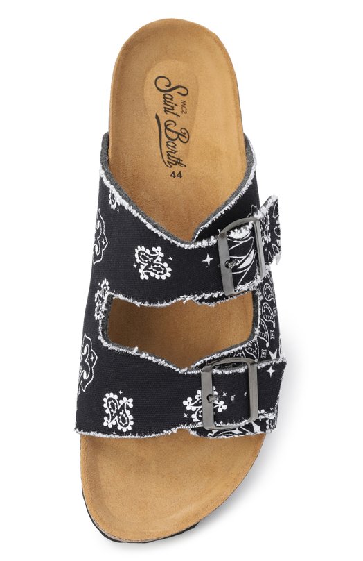 Текстильные шлепанцы MC2 Saint Barth STBA SANDAL N/03148H Чёрно-белый  STBA SANDAL N/03148H Фото 6