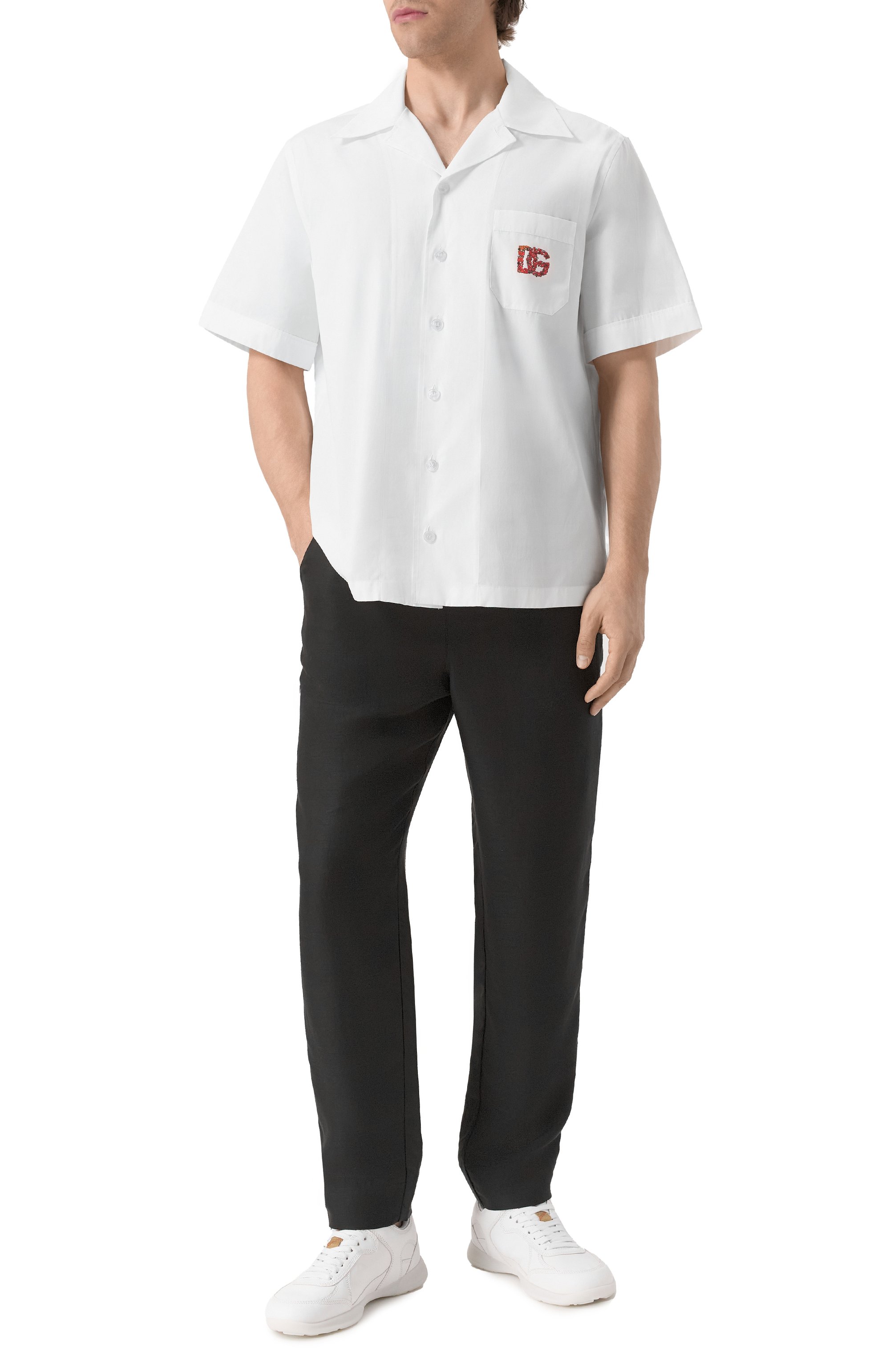 Хлопковая рубашка DOLCE & GABBANA белого цвета по цене 96350 руб., арт. G5JH9T/GJ384, фото 2 Хлопковая рубашка DOLCE & GABBANA, арт. G5JH9T/GJ384, фото 2