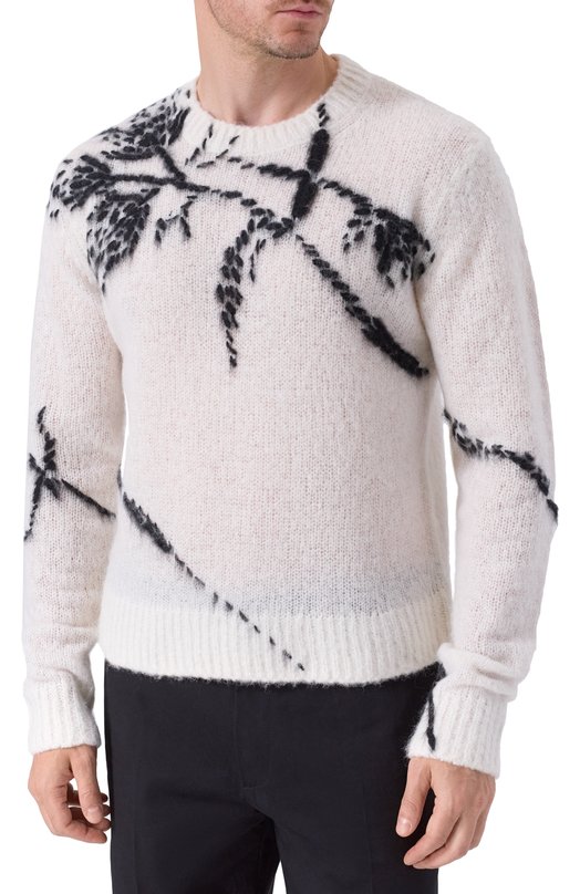 Шерстяной свитер Dries Van Noten 021228-2709-001 Белый  021228-2709-001 Фото 3