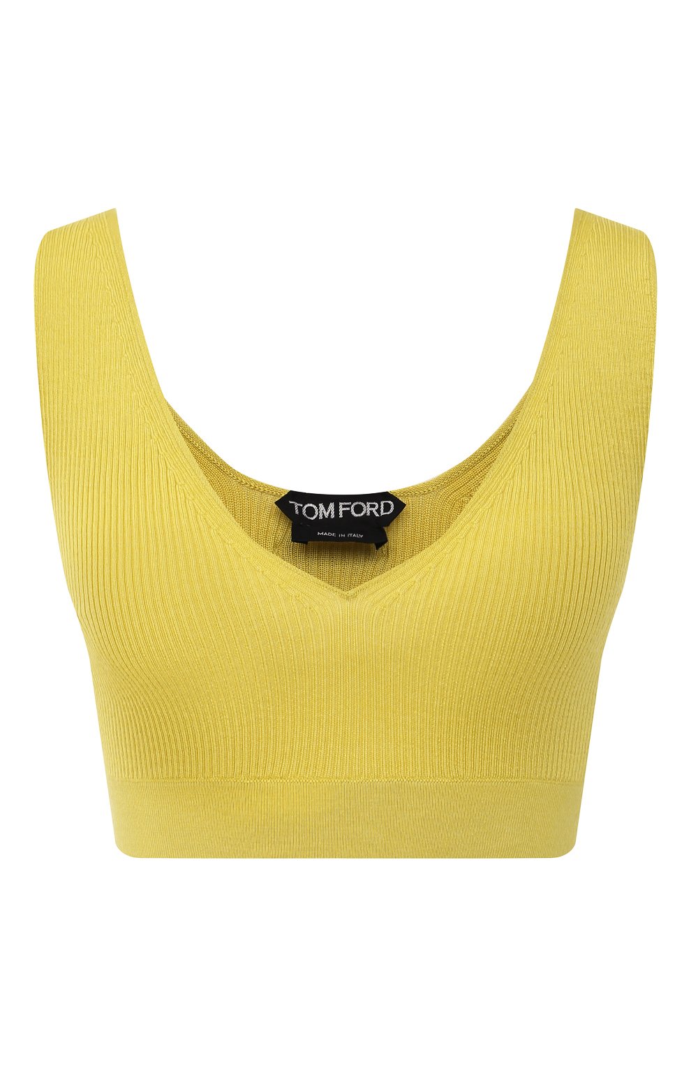 Бра-топ из кашемира и шелка TOM FORD желтого цвета по цене 92850 руб., арт. BRK002-YAX176, фото 1 Бра-топ из кашемира и шелка TOM FORD, арт. BRK002-YAX176, фото 1