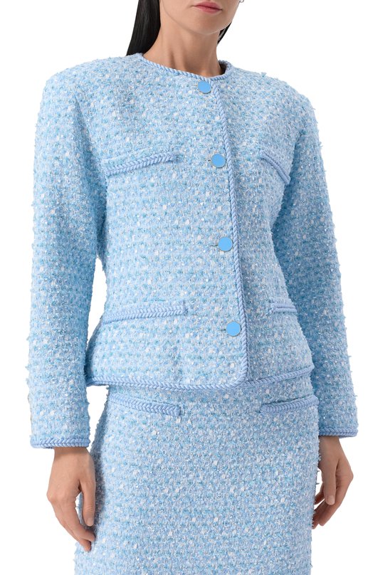Твидовый жакет ROWEN ROSE JCK_RR402 Голубой  JCK_RR402 Фото 3