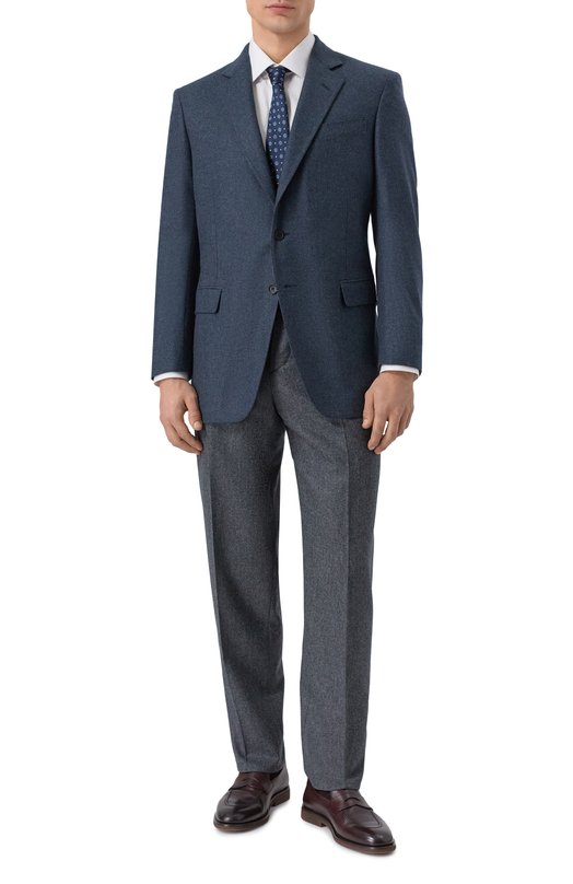 Пиджак из шерсти и кашемира Zilli P2T001M028021009U Синий  P2T001M028021009U Фото 3