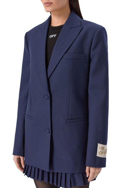 Жакет из шерсти и лиоцелла OFF-WHITE, арт. 0WEF099F25FAB001/W0 GAB LABEL C0RP T0MB0Y JKT, фото 3