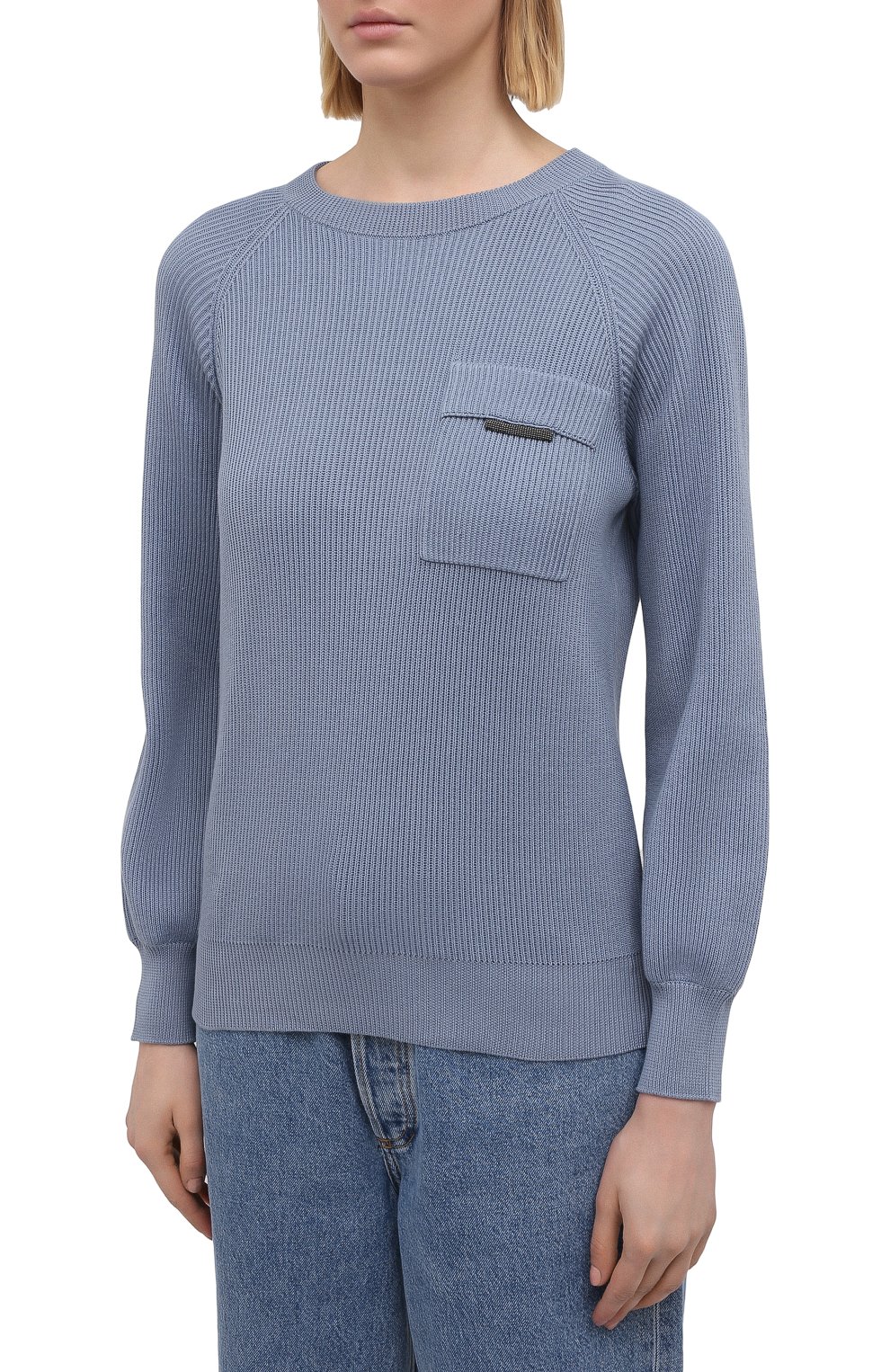 Хлопковый пуловер BRUNELLO CUCINELLI, арт. M19197400, фото 3