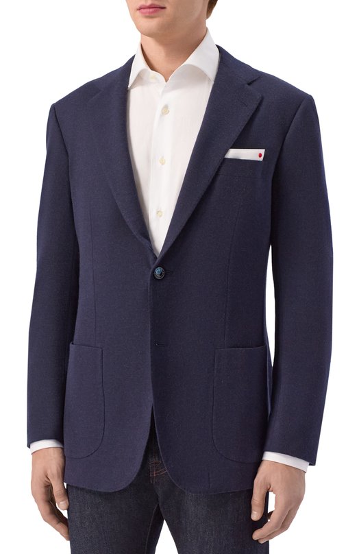 Кашемировый пиджак Kiton UG81K0150G06 Синий  UG81K0150G06 Фото 4