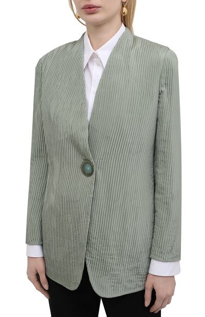 Шелковый жакет GIORGIO ARMANI светло-зеленого цвета по цене 371500 руб., арт. 1SHGG0KR/T029C, фото 3 Шелковый жакет GIORGIO ARMANI, арт. 1SHGG0KR/T029C, фото 3