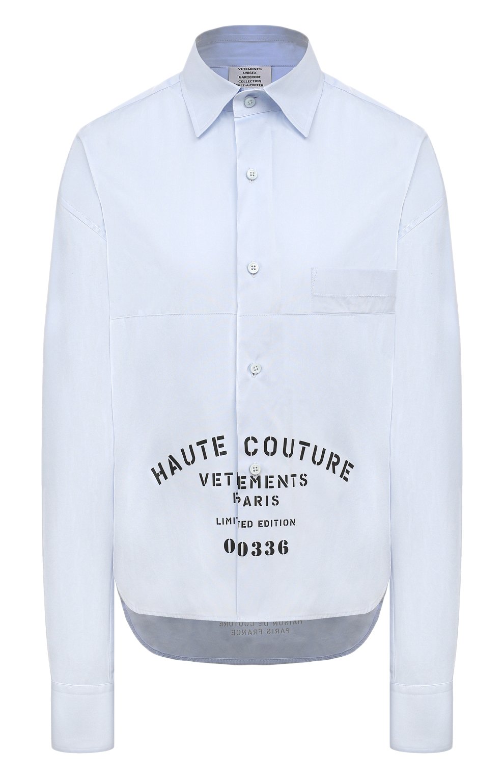Хлопковая рубашка VETEMENTS, арт. UE64SH130N, фото 1