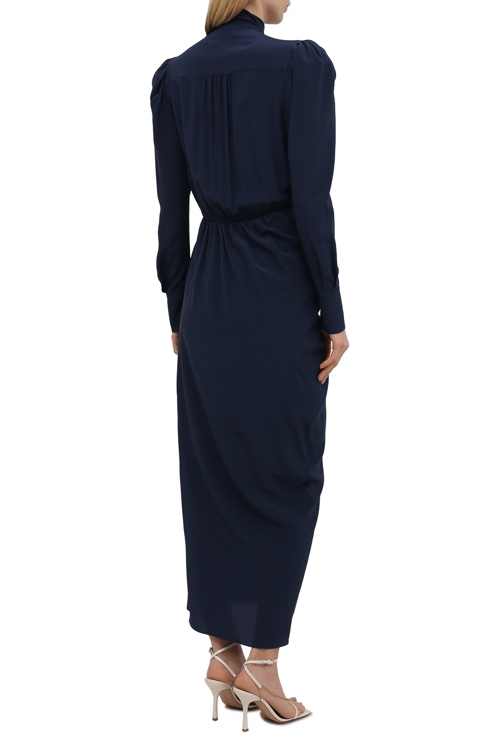 Шелковое платье LANVIN темно-синего цвета по цене 258000 руб., арт. RW-DR0055-4868-E21, фото 4 Шелковое платье LANVIN, арт. RW-DR0055-4868-E21, фото 4