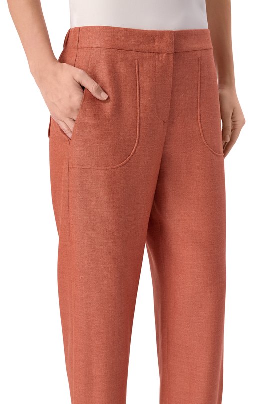 Брюки из шелка и шерсти Giorgio Armani GW002604/TE20034 Оранжевый  GW002604/TE20034 Фото 5