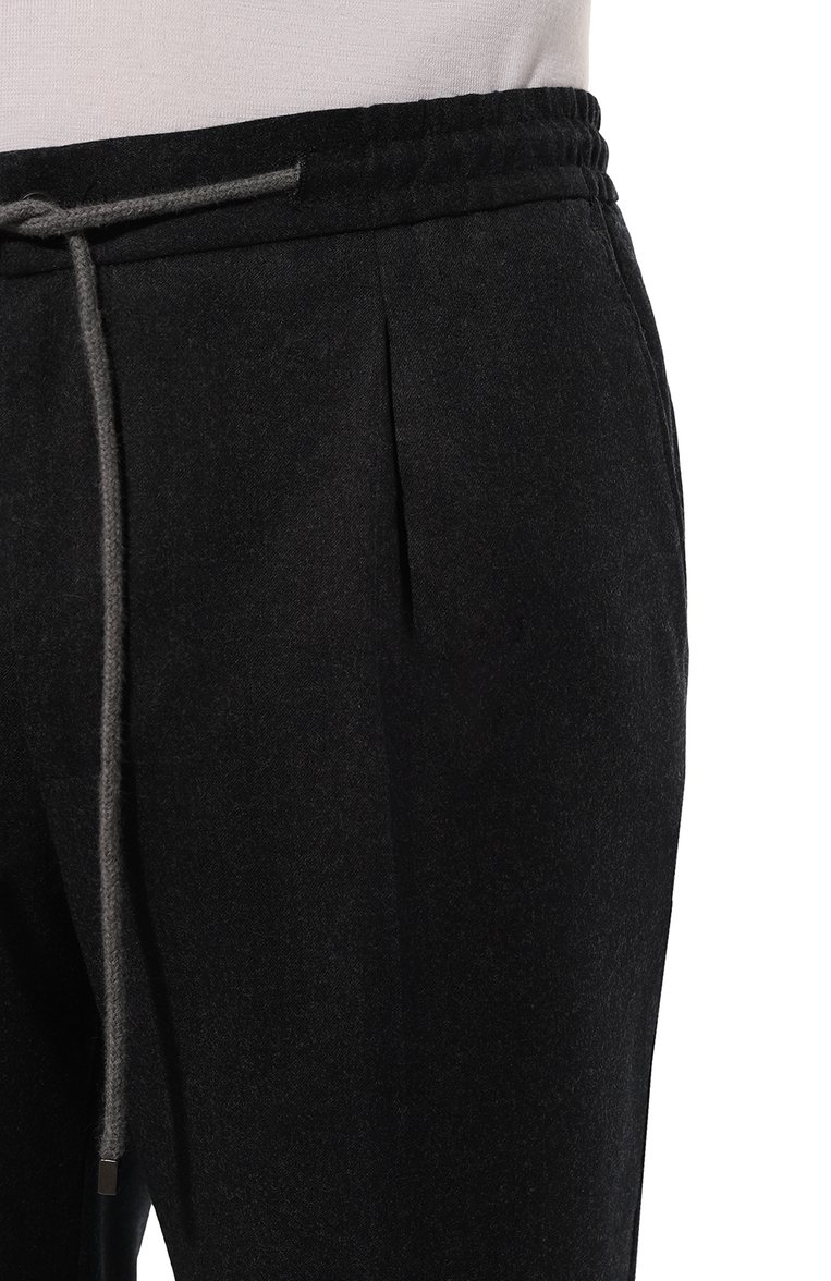 Мужские шерстяные брюки GIAMPAOLO темно-серого цвета, арт. RUTIGLIAN0/C39001 | Фото 5 (Материал внешний: Шерсть; Длина (брюки, джинсы): Стандартные; Случай: Повседневный; Материал сплава: Проставлено; Драгоценные камни: Проставлено; Стили: Кэжуэл)
