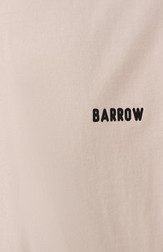 Мужская хлопковая футболка BARROW кремвого цвета, арт. S5BWMATH021 | Фото 6 (Материал сплава: Проставлено; Драгоценные камни: Проставлено; Длина (для топов): Стандар�тные; Рукава: 3/4; Принт: С принтом; Стили: Кэжуэл; Материал внешний: Хлопок; Кросс-КТ: Джерси; Мужское Кросс-КТ: Футболка-одежда)
