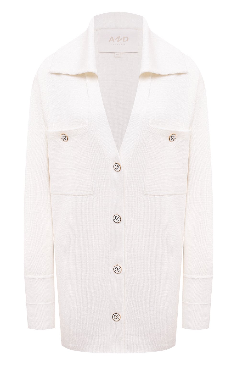 Кардиган из шерсти и вискозы AND THE BRAND белого цвета по цене 64820 руб., арт. W25-SH011-1402-101, фото 1 Кардиган из шерсти и вискозы AND THE BRAND, арт. W25-SH011-1402-101, фото 1