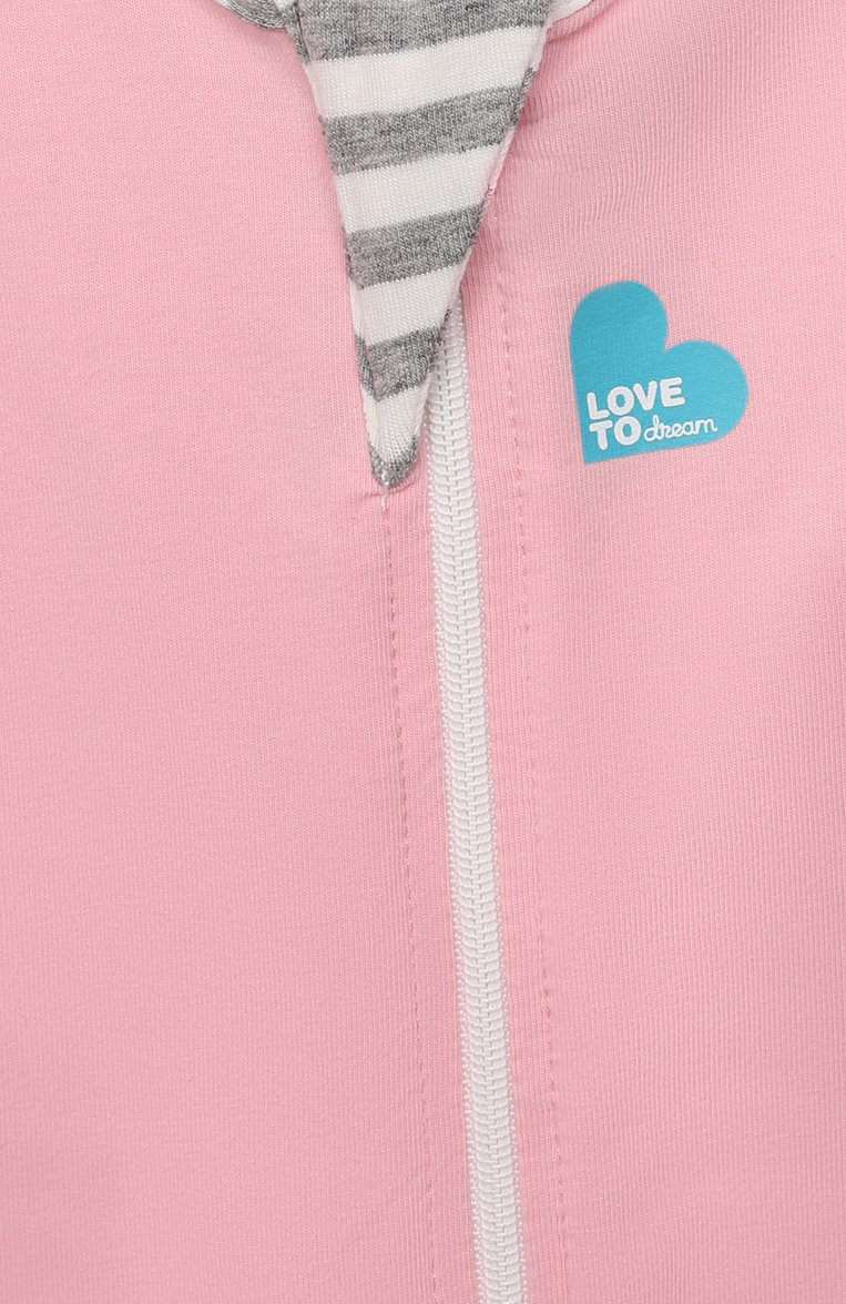 Детский спальный комбинезон 1 этап LOVE TO DREAM розового цвета, арт. L10 01 001 PK NB | Фото 3 (Региональные ограничения белый список (Axapta Mercury): Не проставлено; Материал сплава: Проставлено; Нос: Не проставлено; Материал внешний: Хлопок)