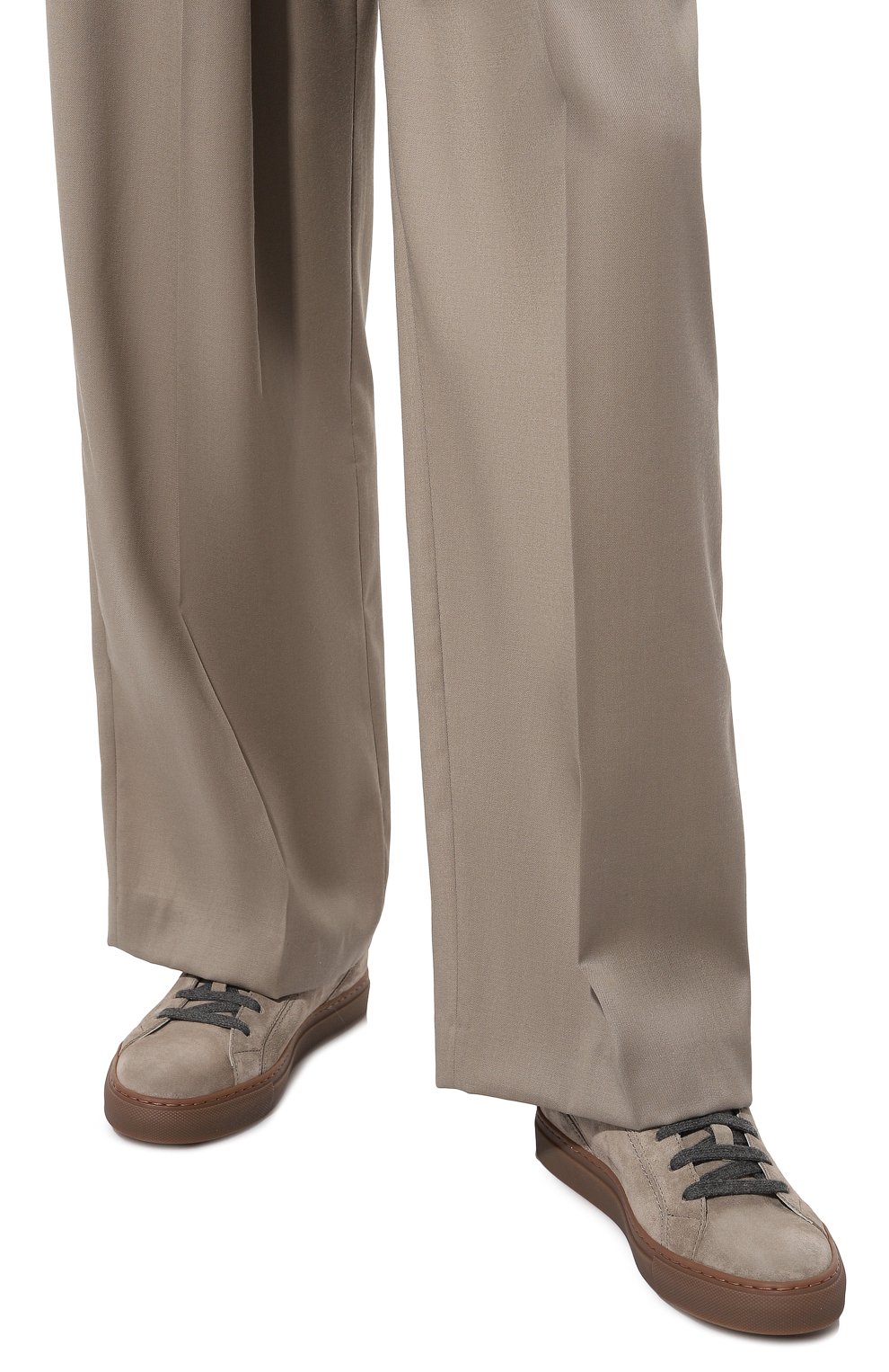 Замшевые кеды BRUNELLO CUCINELLI темно-бежевого цвета по цене 124500 руб., арт. MZSFGBP218, фото 3 Замшевые кеды BRUNELLO CUCINELLI, арт. MZSFGBP218, фото 3