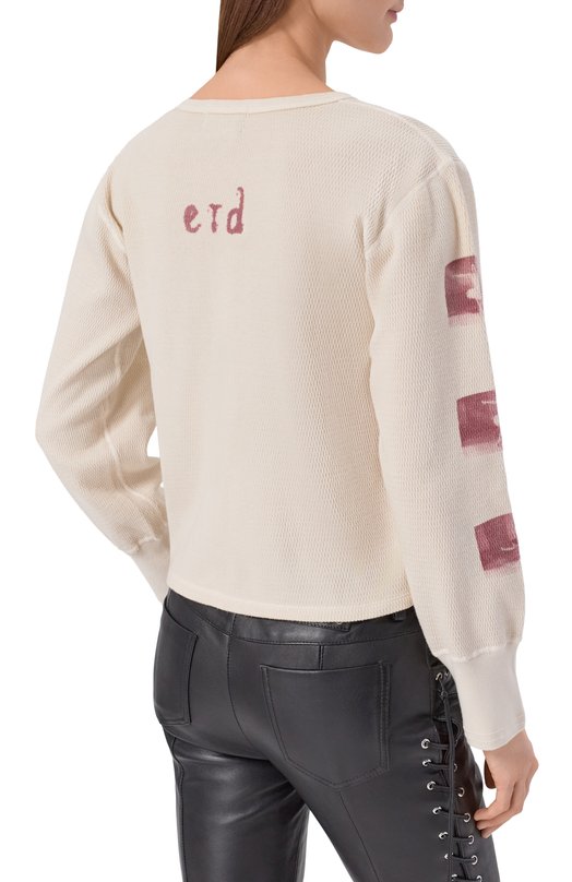Хлопковый лонгслив Enfants Riches Deprimes 120-569/C0TT0N/ELASTANE BLEND Кремовый  120-569/C0TT0N/ELASTANE BLEND Фото 4
