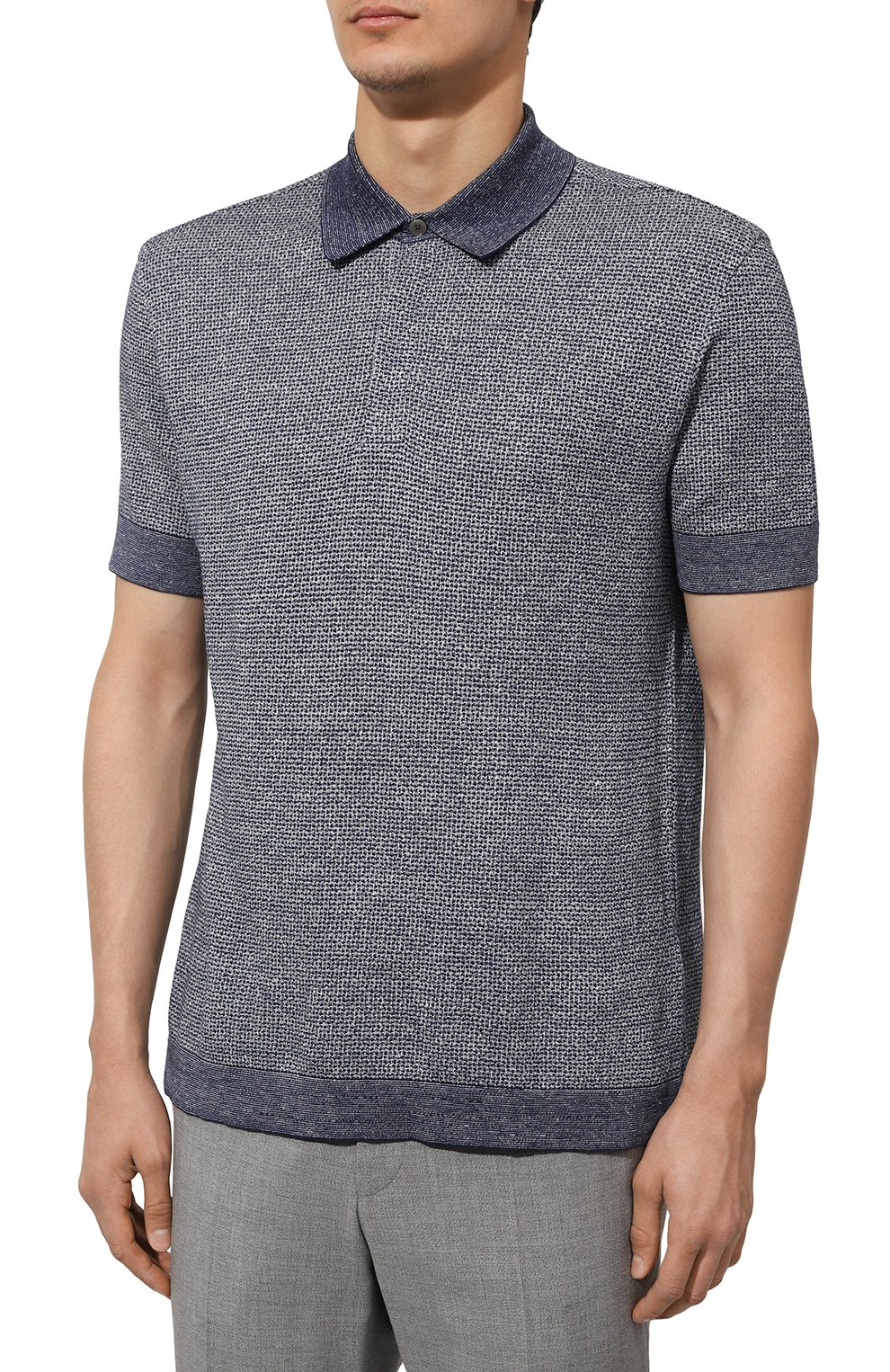 Поло из хлопка и льна ZEGNA, арт. UD372A7/D727, фото 3