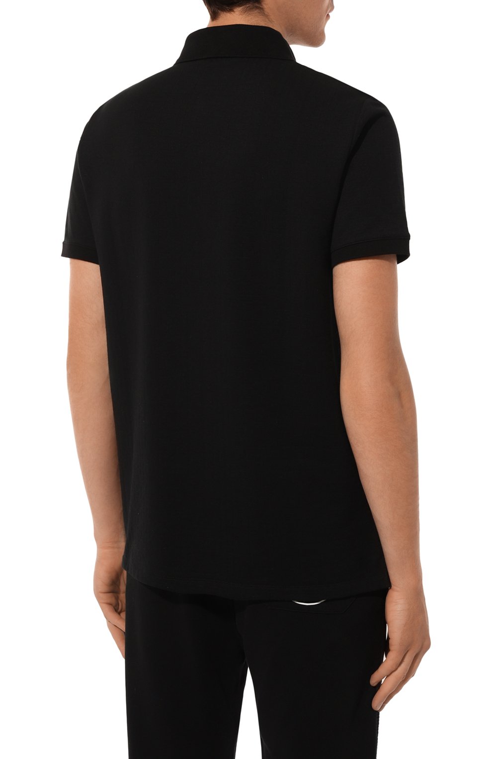 Хлопковое поло BALMAIN черного цвета по цене 65450 руб., арт. AH1GB000/JB82, фото 4 Хлопковое поло BALMAIN, арт. AH1GB000/JB82, фото 4