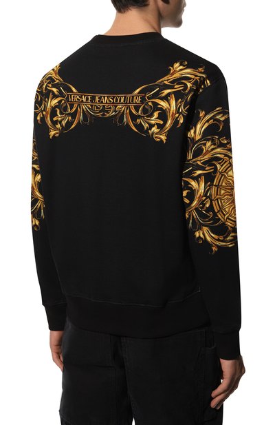 Хлопковый свитшот VERSACE JEANS COUTURE, арт. 72GAI3RB-72UP302 PANEL P. BAR0QUE SUN FELPA PANEL/, фото 4